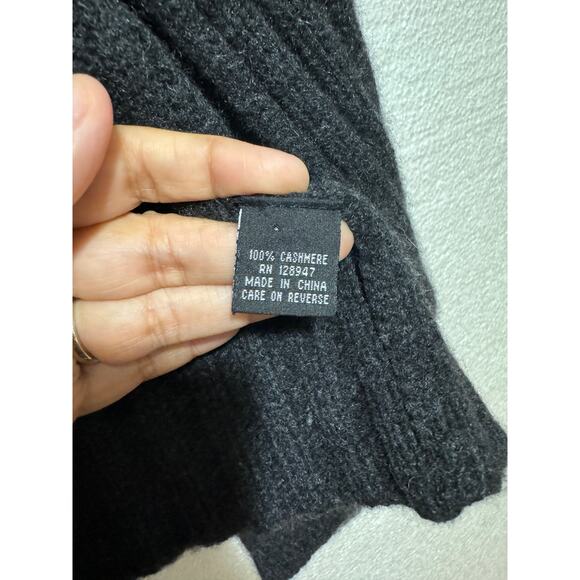 Nili Lotan Dark Grey Cashmere Open Front Asymmetrical Ribbed Sweater - Picture 6 of 9